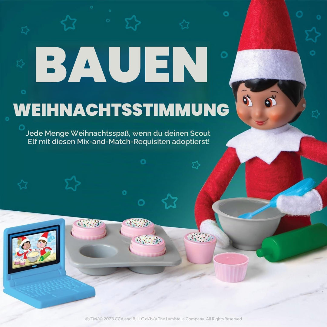 The Elf on The Shelf® Polar Props® Kochschule | Kreatives Koch-Set für Scout Elfen mit Mini-Laptop,