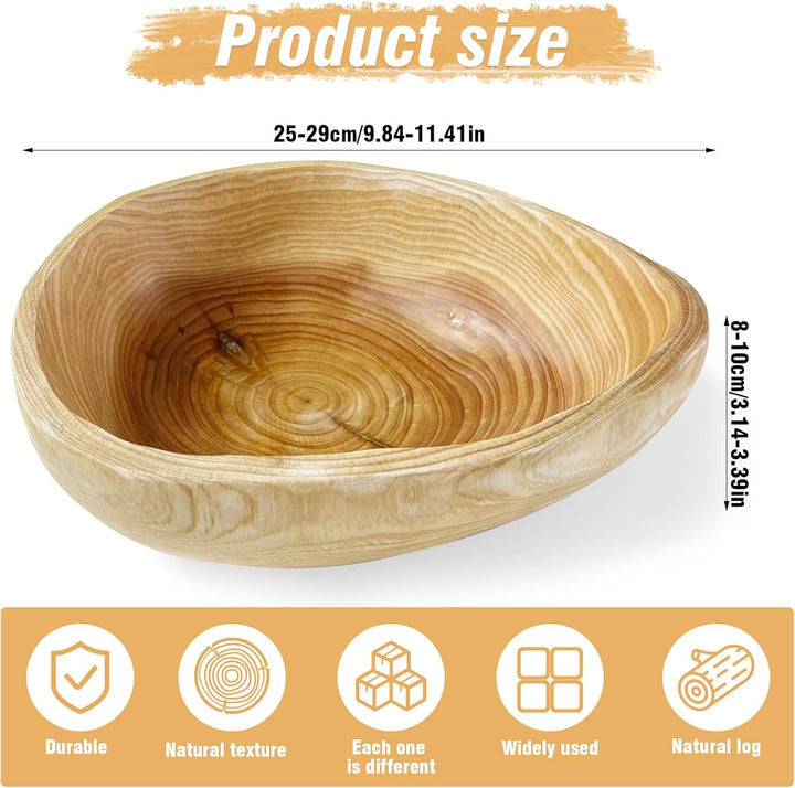 Obstschale aus Naturholz - Handgefertigte Servierschale mit Unregelmässiger Form - Kreative Holzscha
