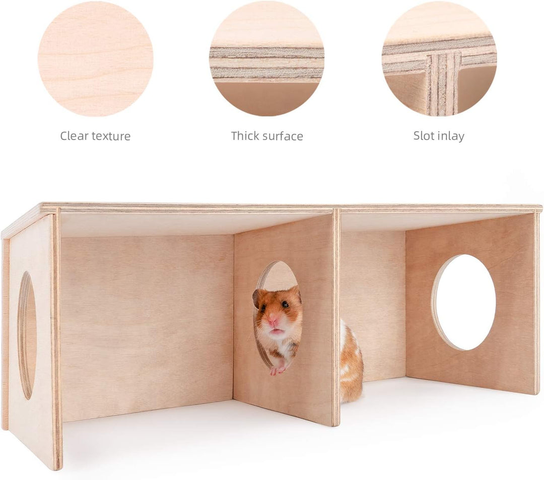 Niteangel Hamster Secret Peep Schuppen 2-Kammer Versteck & Tunnel Erkundungs-Spielzeug, Small - for