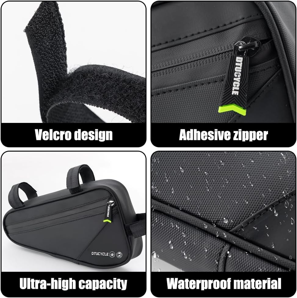 Fahrradtasche Rahmen, 2 L Dreieckstasche Rahmentasche Fahrrad Werkzeugtasche Wasserdicht mit 16-in-1