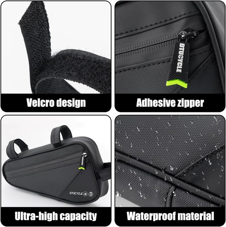 Fahrradtasche Rahmen, 2 L Dreieckstasche Rahmentasche Fahrrad Werkzeugtasche Wasserdicht mit 16-in-1