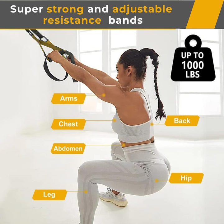 Schlingentrainer Set für Zuhause & Outdoor | Komplettes Suspension Training System mit Türanker, Ver