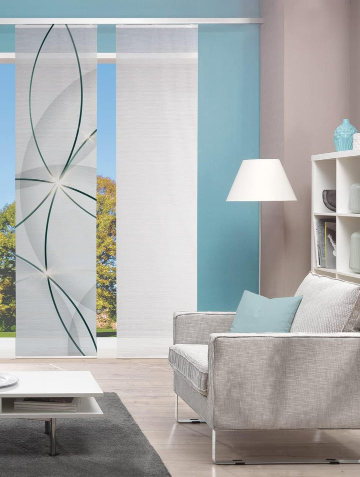 Vision S Schiebegardine BLINKI, Digitaldruck auf Bambus-Optik, mit abstraktem Motiv, 260x60cm, Farbe