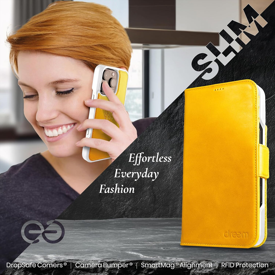 Dreem Fibonacci kompatibel mit iPhone 15 Pro Max Brieftaschen-Etui / 2-in-1 stossfestes Etui und abn