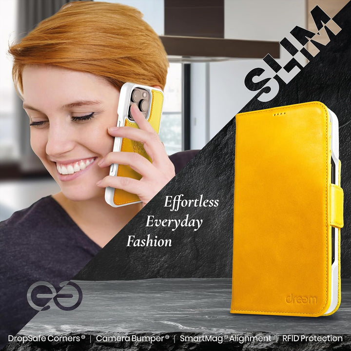 Dreem Fibonacci kompatibel mit iPhone 15 Pro Max Brieftaschen-Etui / 2-in-1 stossfestes Etui und abn