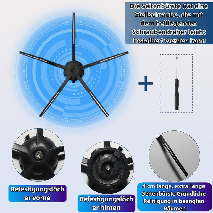 Bluearks 21 Stück Zubehörset für Roborock Q7+ Q7 Max+ Staubsauger Zubehör Kit,1 Hauptbürste 4 Mop Pa