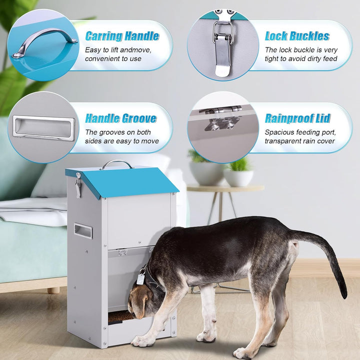 15lbs Futterautomat für Hunde und Katzen Automatischer Hundefutterautomat Hundefutterspender für Hau