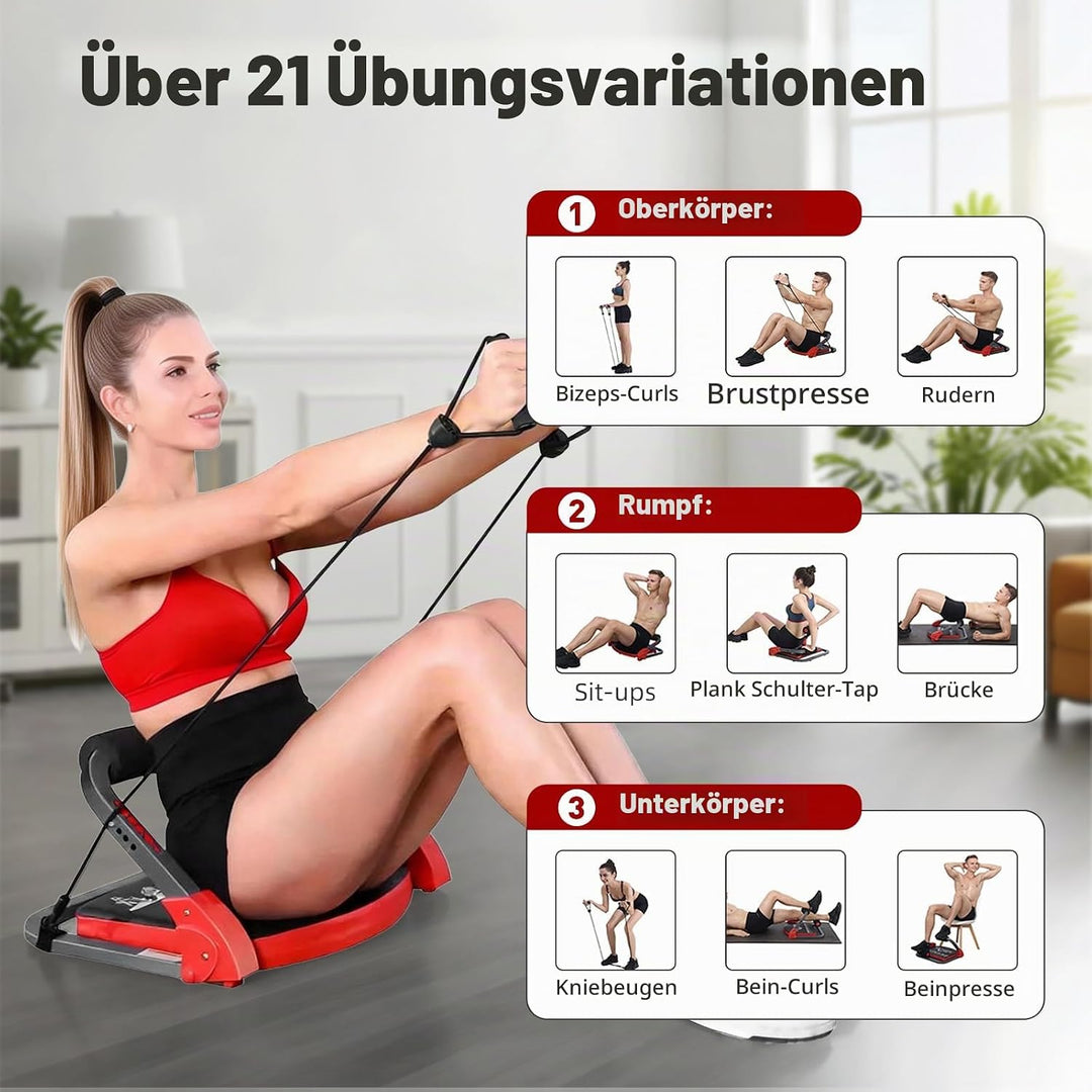 Core Bauchtrainer für Zuhause, Klappbarer Bauchroller Bauchmuskeltrainer Fitnessgeräte für Zuhause,