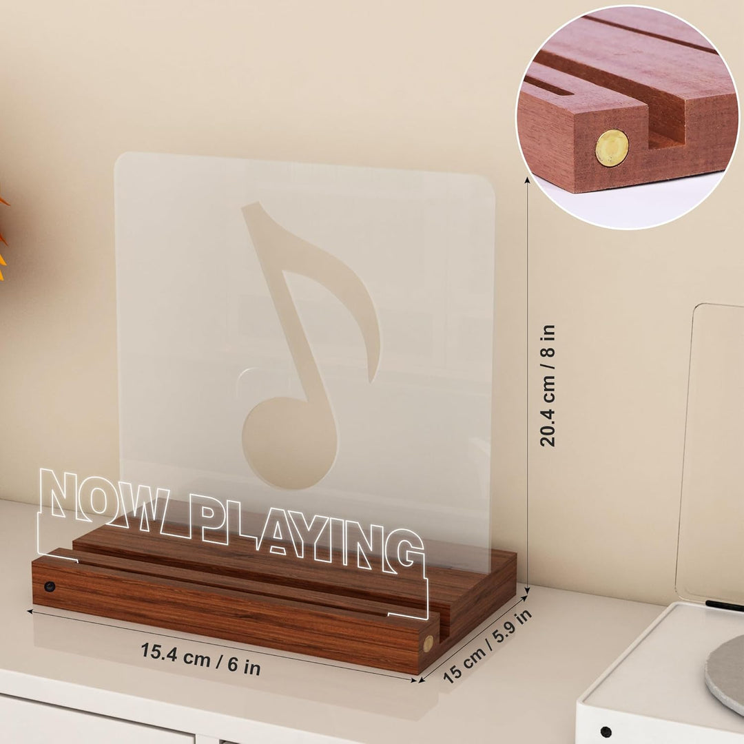 YuanDian Schallplattenständer, Light up Now Playing Vinyl Record Stand mit 16 wechselnden Farbe Lich