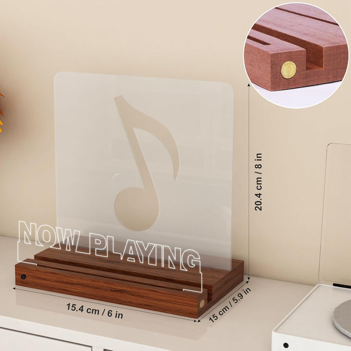 YuanDian Schallplattenständer, Light up Now Playing Vinyl Record Stand mit 16 wechselnden Farbe Lich
