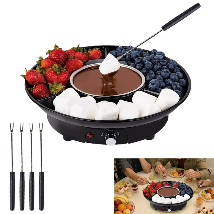 Chocolate Fondue Set 25 W 280ml,Elektrisches Schokoladen,Electric Fondue Pot with 2 Temperature Sett