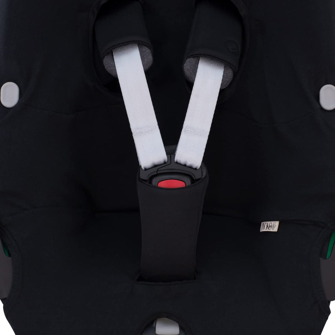 JYOKO Kids Bezug kompatibel mit Maxi Cosi Pebble 360 Y FamilyFix 360, aus Baumwolle (Black Series),