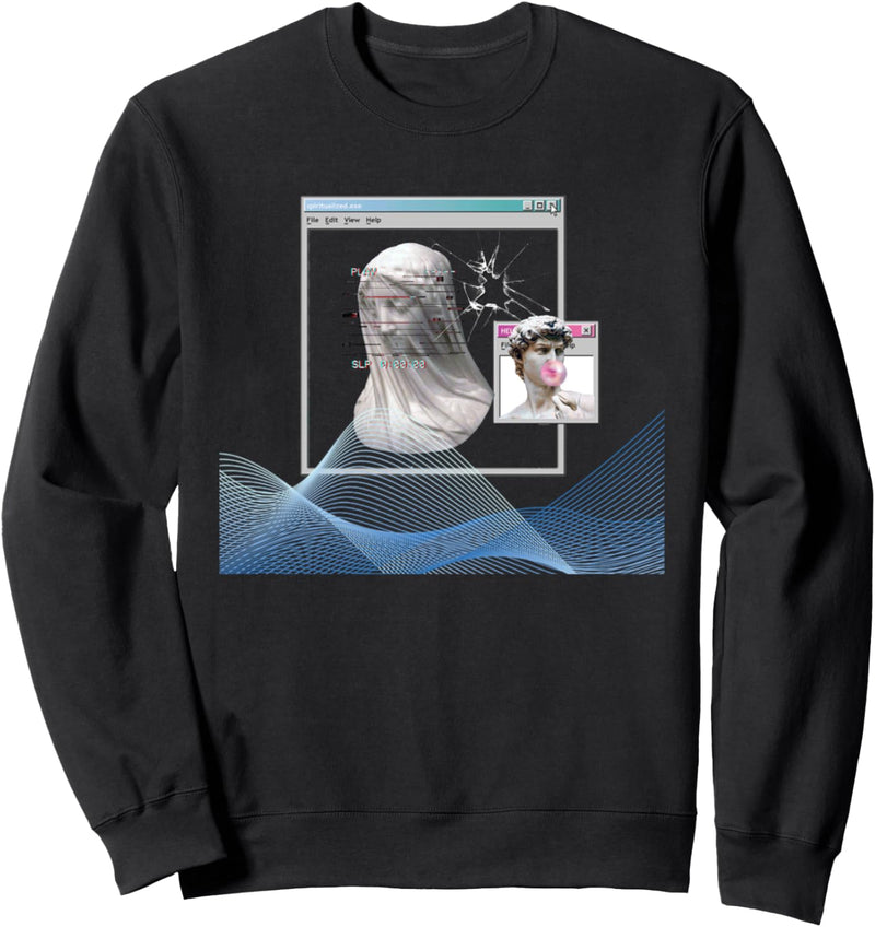 Vaporwave Aesthetic PC Trippy 90er Computer Kunst Design Sweatshirt