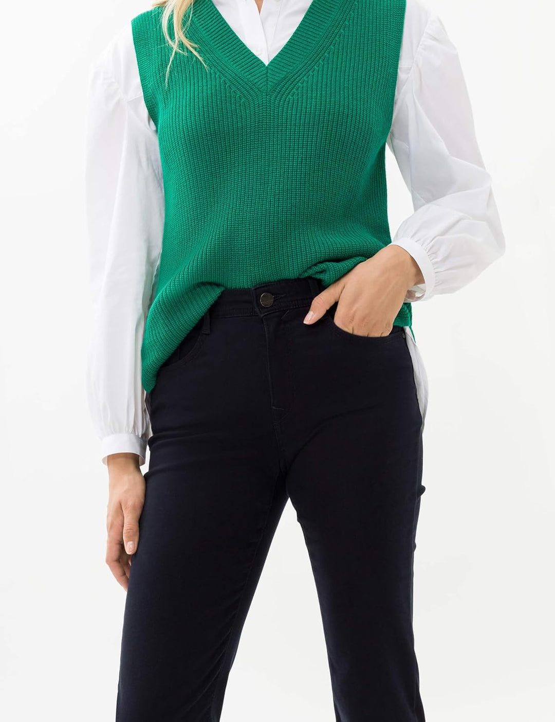 BRAX Damen Style Mary Winter Dream Hose, 27W / 30L Marine