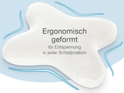 maxVitalis orthopädisches Nackenstützkissen, Visko Schlafkissen in Schmetterlingsform, Nackenkissen