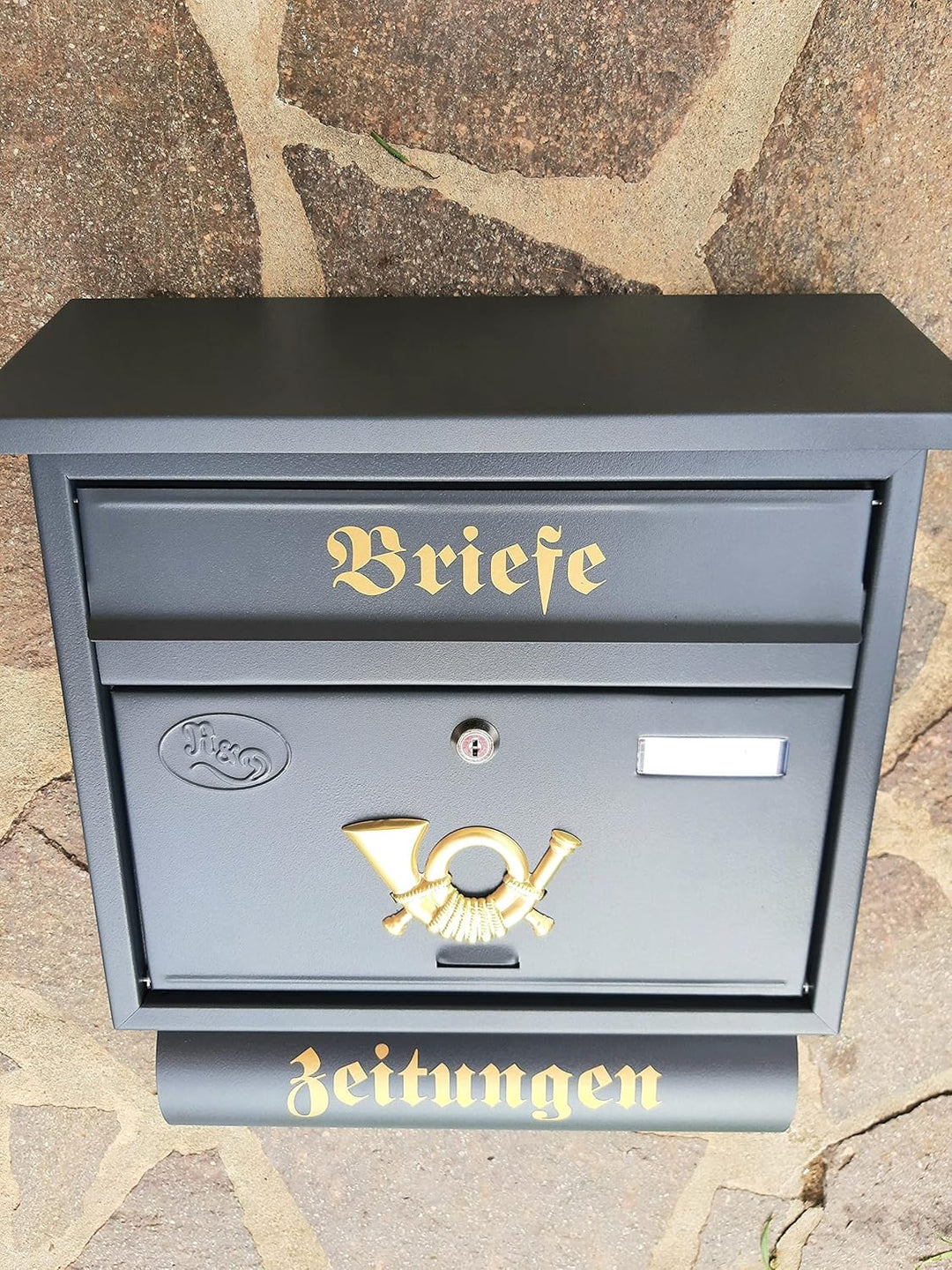 Grosser Briefkasten/Postkasten XXL mit Abnehmbarer Zeitungsrolle Flachdach Katalogeinwurf Zeitungsfa