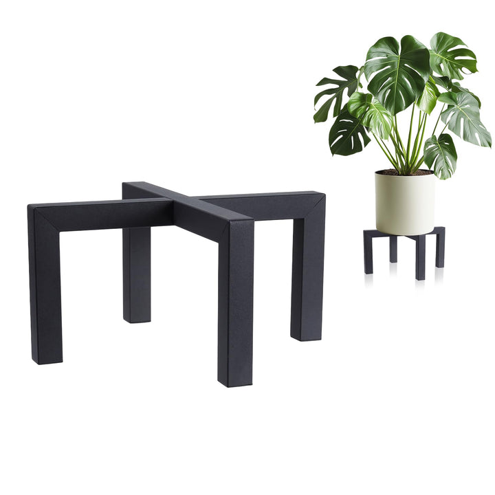 Pflanzenständer für drinnen und draussen, robuster Metall-Blumentopfhalter, Mitte des Jahrhunderts,