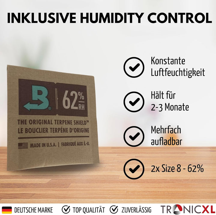 TronicXL 2x 700ml Vakuum Kräuter Borosilikat Glas Aufbewahrung Vorratsglas Ernte luftdicht Glasbehäl