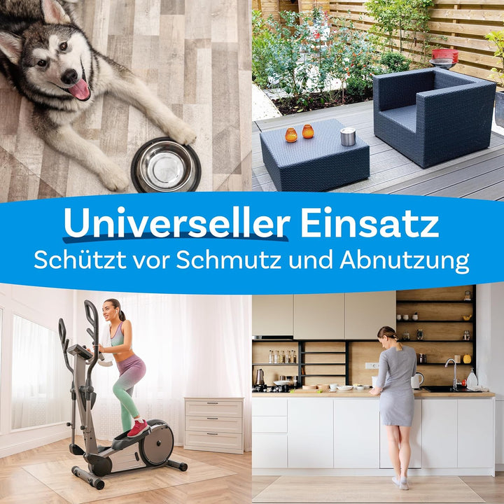 Floordirekt Bürostuhlunterlage Bodenschutzmatte - Bodenmatte Stuhlunterlage - Transparent - Stärke: