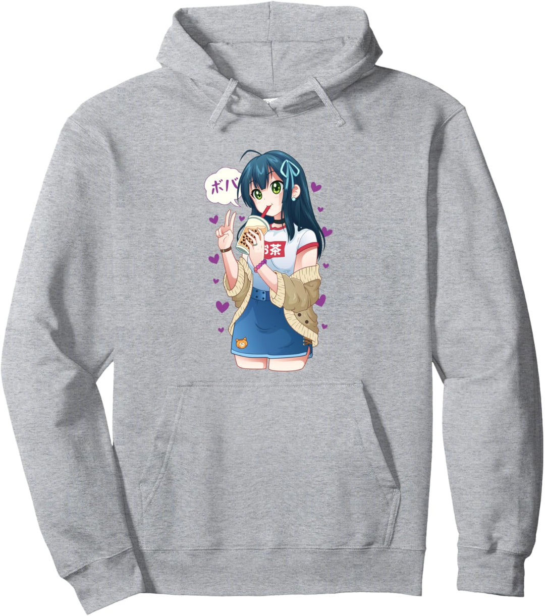 Kawaii Niedliches Anime Mädchen Otaku Japanischer Boba Pullover Hoodie