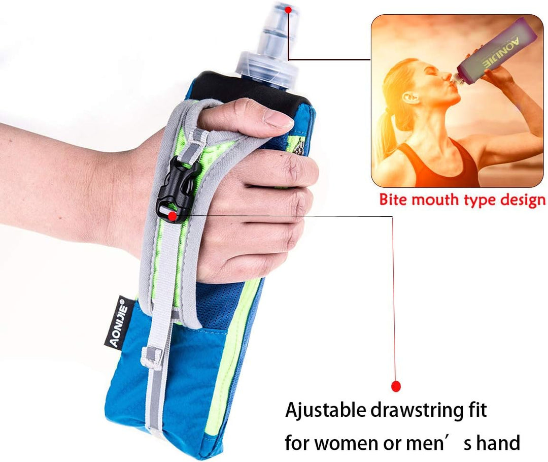 Geila Handheld Trinkflasche zum Laufen, 17 oz Handheld Trinkflasche mit Trageriemen, BPA Sport Soft