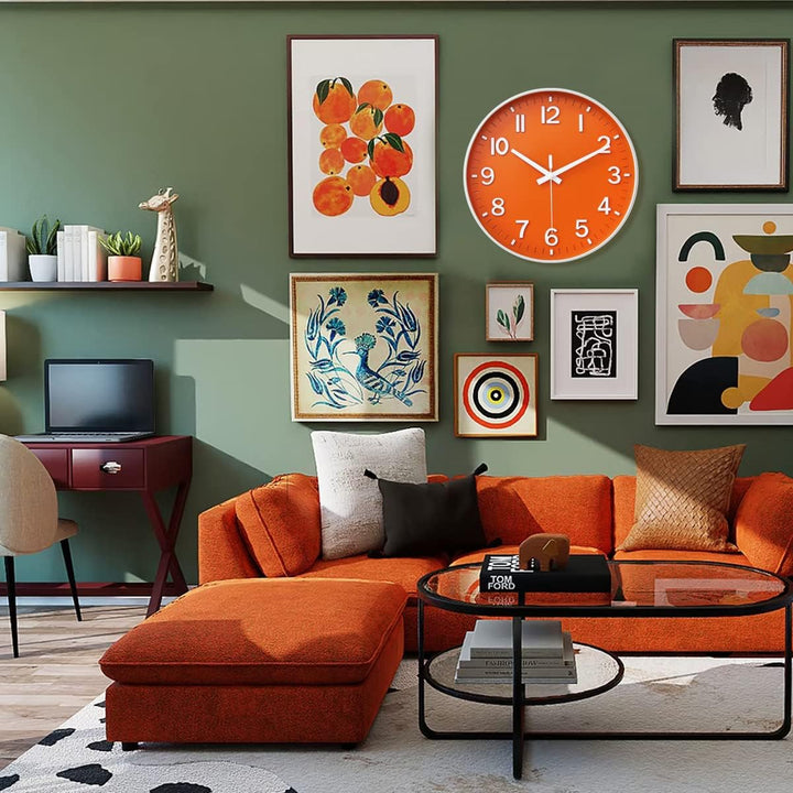 HZDHCLH Funkuhr 30 cm Grosses Ziffernblatt Wanduhr Geräuschlos,Geeignet für Schule, Zuhause, Wanddek