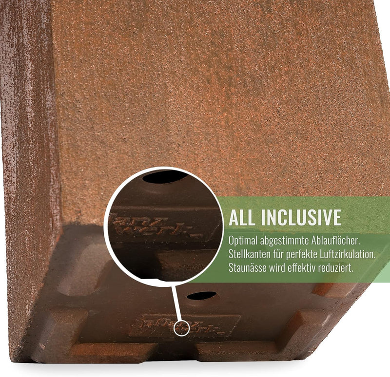 Pflanzwerk® Pflanzkübel Fiberglas TUB Rost Braun 40x80x40cm XXL *Frostbeständig* *UV-Schutz* *Qualit