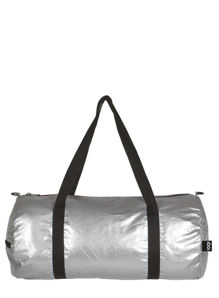 LOQI METALLIC Weekender - Reisetasche, 50 cm, 24.5 Liter, Matt Silver
