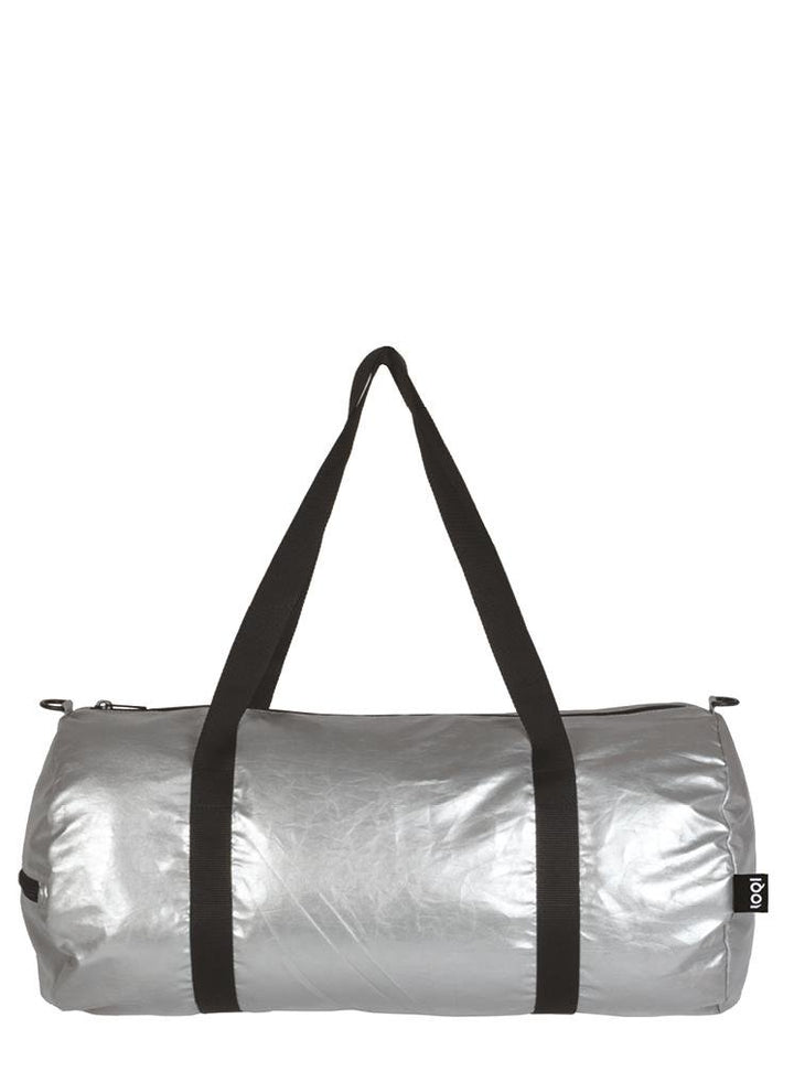 LOQI METALLIC Weekender - Reisetasche, 50 cm, 24.5 Liter, Matt Silver