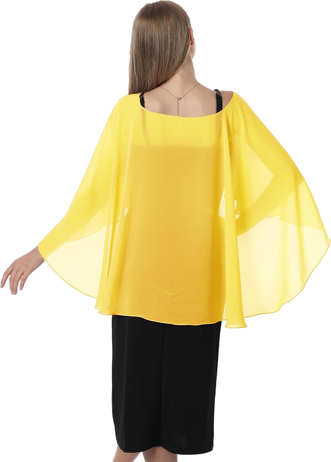 Damen Chiffon-umhang 001 Pashmina-Schal Einheitsgrösse Gelb, Einheitsgrösse Gelb