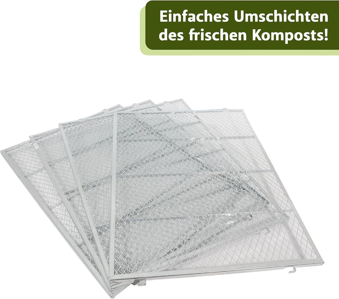 NATIV Garten Komposter 80x80x70 cm galvanisiert, Metallkomposter mit 448 Litern, Drahtkomposter für