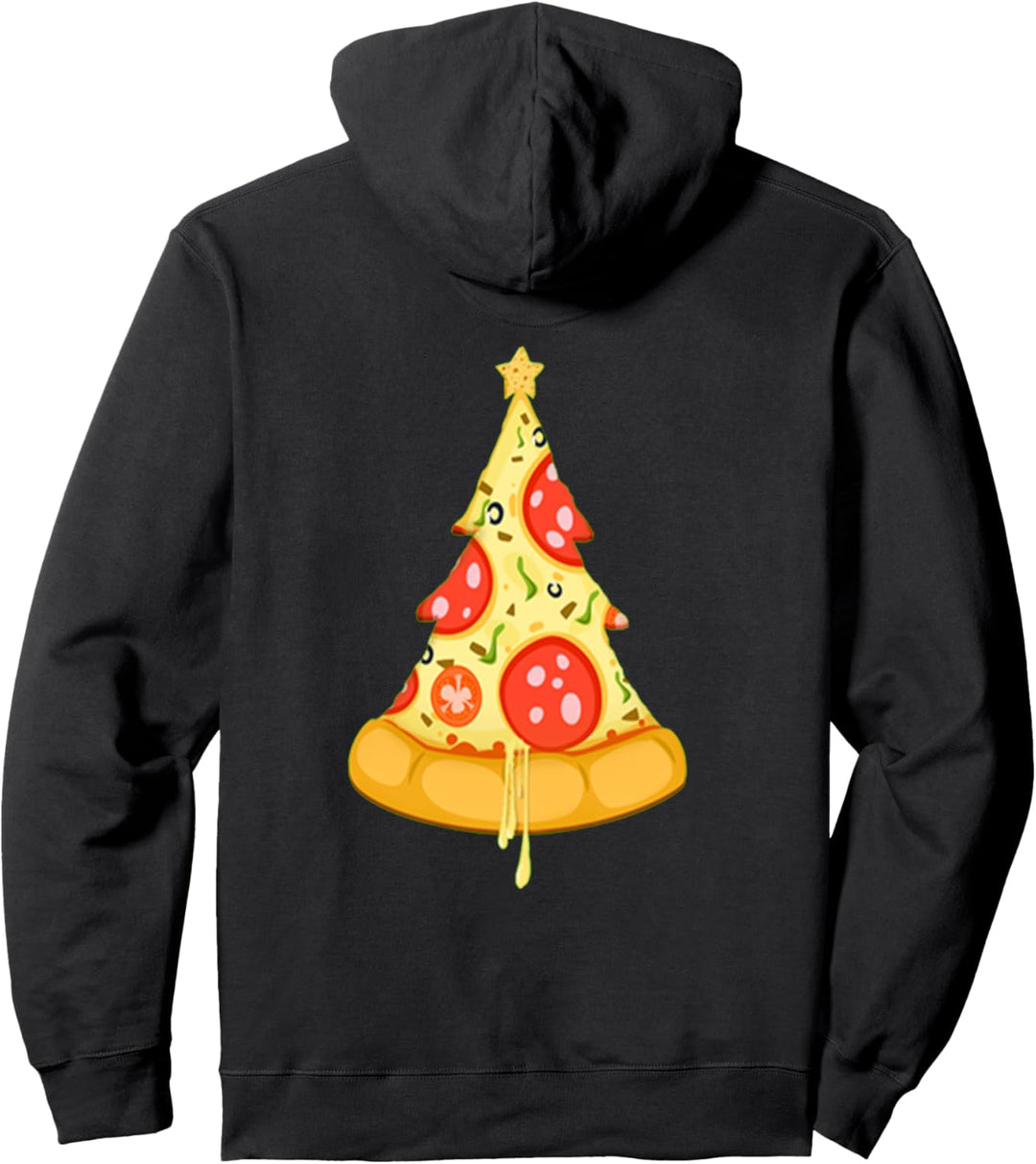Pizza Slice Weihnachtsbaum Pullover Hoodie