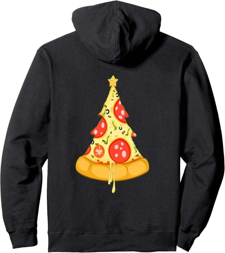 Pizza Slice Weihnachtsbaum Pullover Hoodie