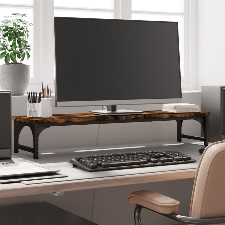 vidaXL Monitorständer, Monitorerhöhung mit Stauraum, Schreibtischaufsatz mit verstellbaren Beinen, M