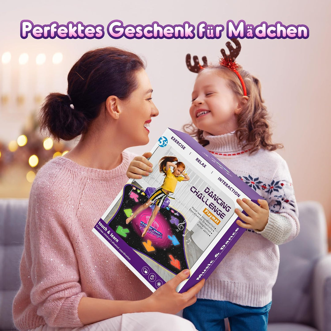Hot Bee Tanzmatte für Kinder ab 4 5 6 7 8 9 Jahre, Weihnachten Mädchen Geschenke 3-9 Jahre, Musikmat