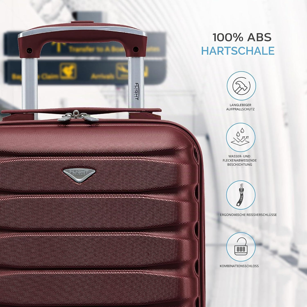 Flight Knight Leichte 4-Rad-abs-hartschalenkoffer Handgepack, Zugelassen Fur Uber 100 Fluggesellscha