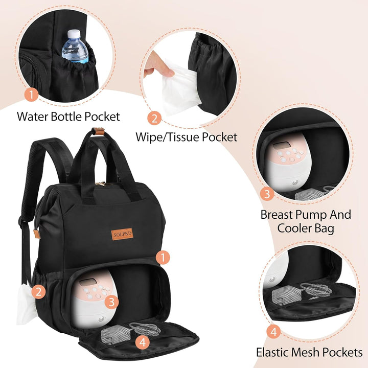 Wickeltaschen-Rucksack, Milchpumpen-Rucksack für Spectra S1, S2, Pumprucksack für berufstätige Mütte