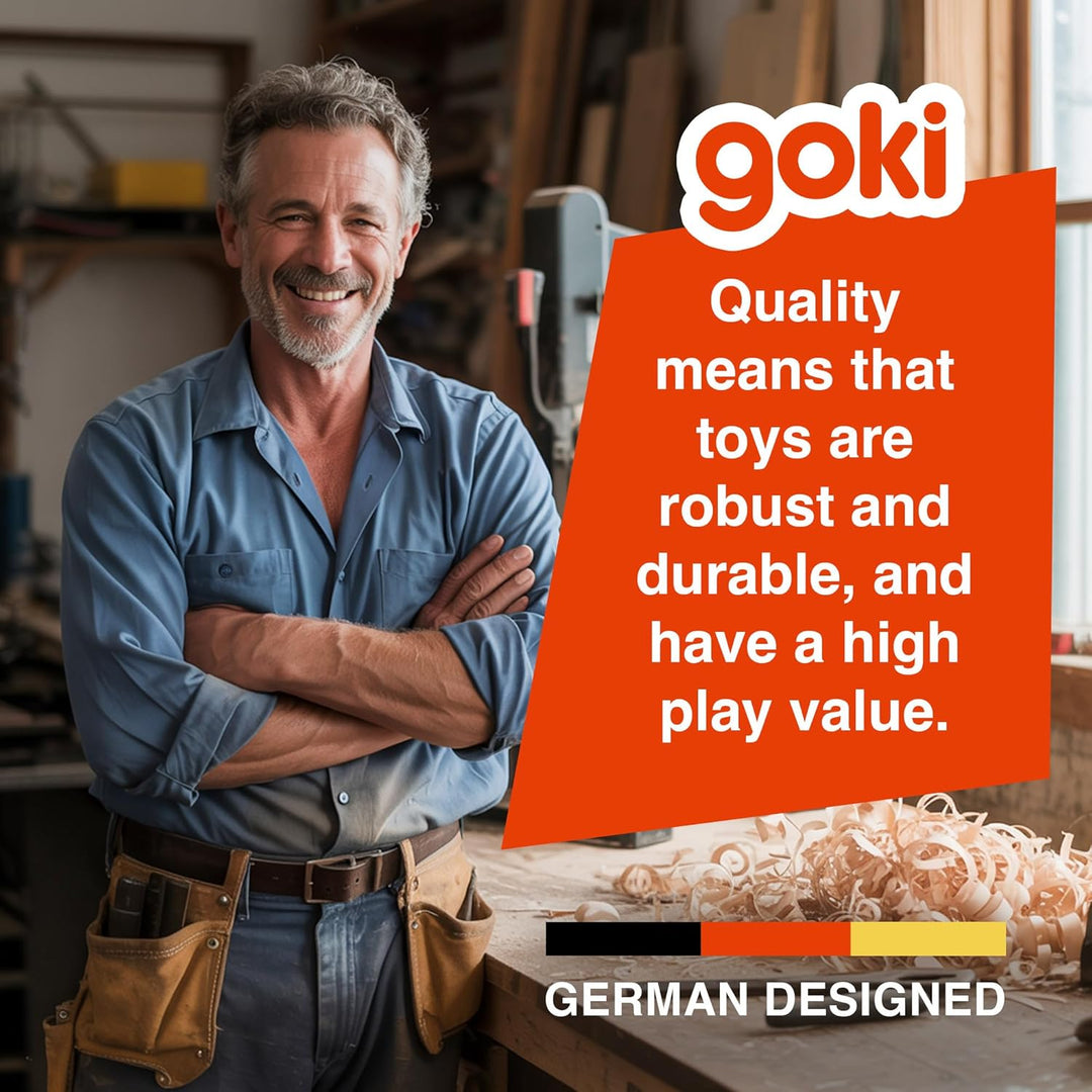 goki 61947 Regenstab, 34 cm, Klanginstrument aus Holz und Kunststoff, sensorisches Spielzeug für Kle