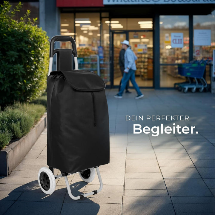 TecTake Einkaufstrolley Einkaufsroller klappbar - Diverse Farben - (Schwarz | Nr. 401270)