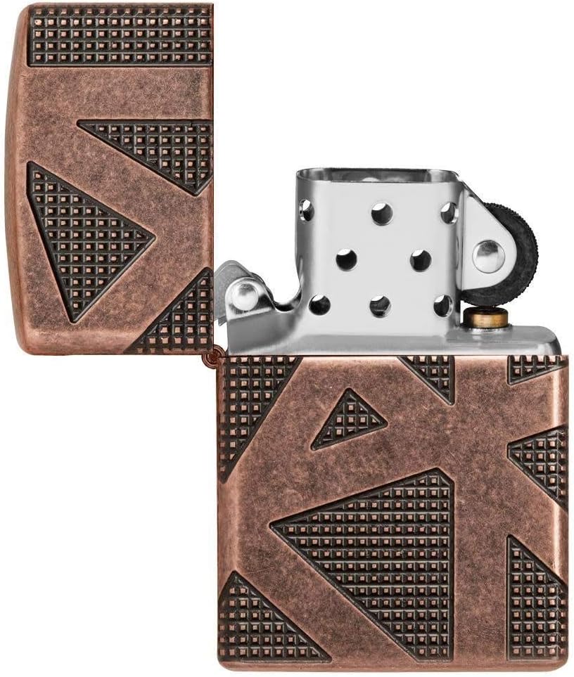 Zippo Armor Taschenfeuerzeug, antikes Kupfer, geometrisches Design, 360, Einheitsgrösse Copper, Copp