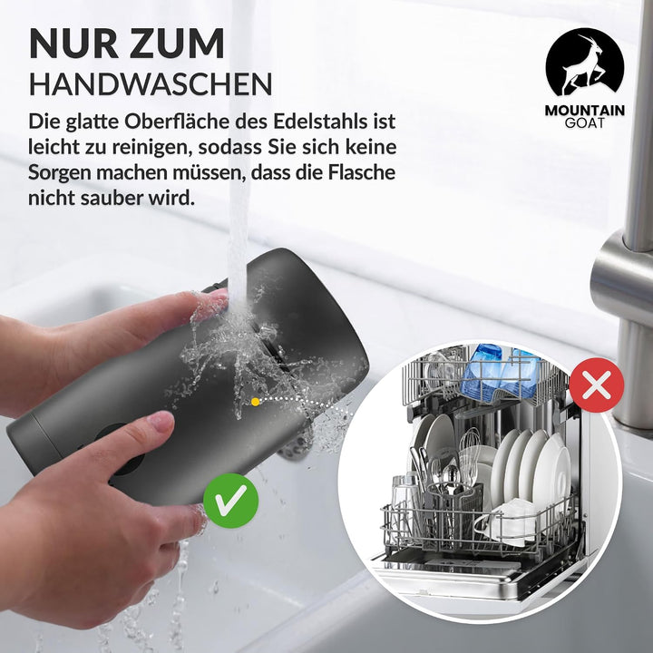 MOUNTAIN GOAT Thermobehälter für Essen 1L aus Edelstahl, Doppelwandig, Druckentlastungsventil, Isoli