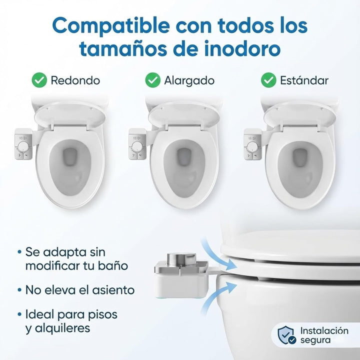 Bidet Einsatz für Toilette- Ultra-Slim Bidet Nicht Elektrisch mit doppelter Düse einstellbarer Wasse