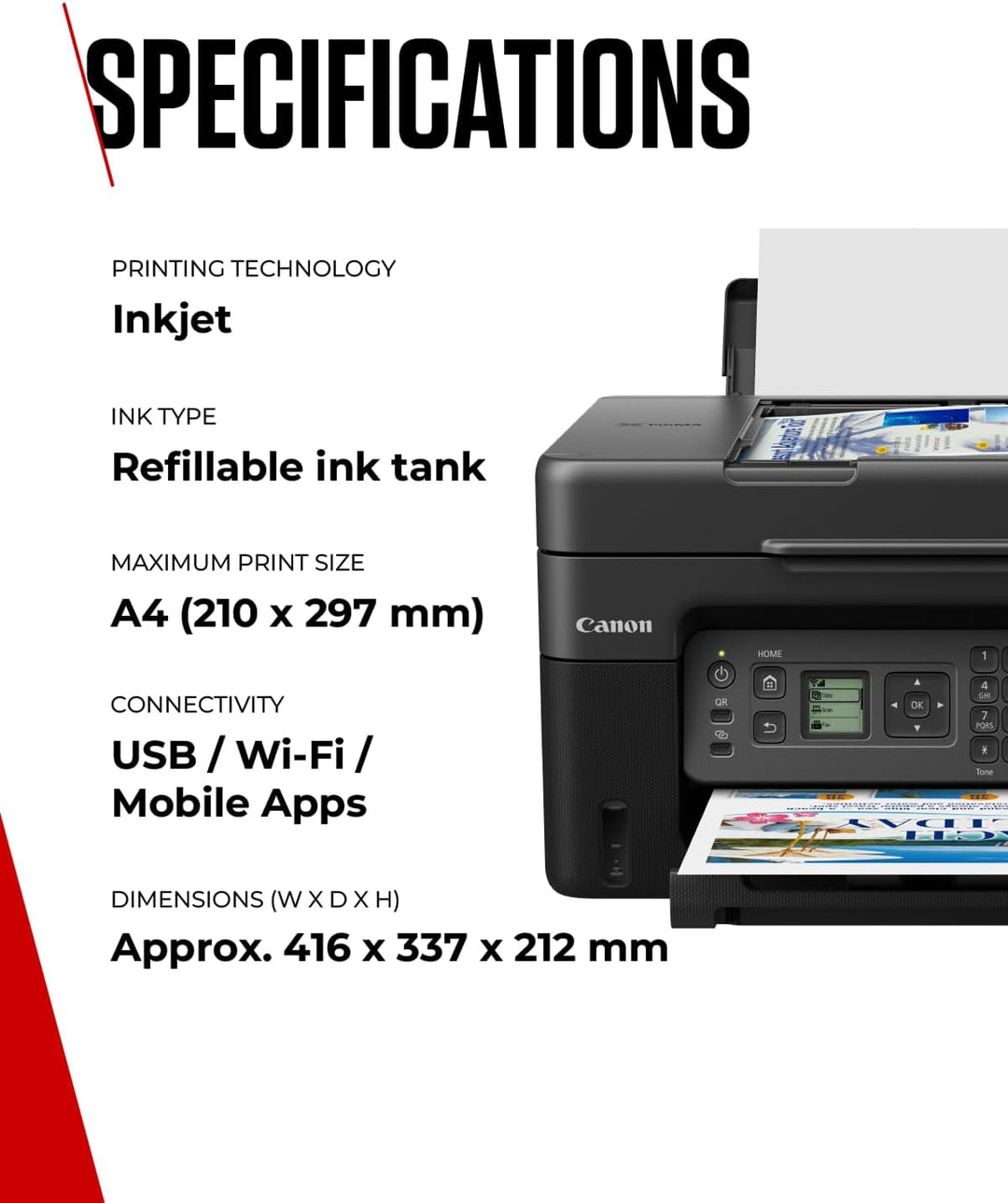 Canon PIXMA G4570 Serie – All-in-One MegaTank Drucker, Kopierer, Scanner und Faxgerät für den Heimge