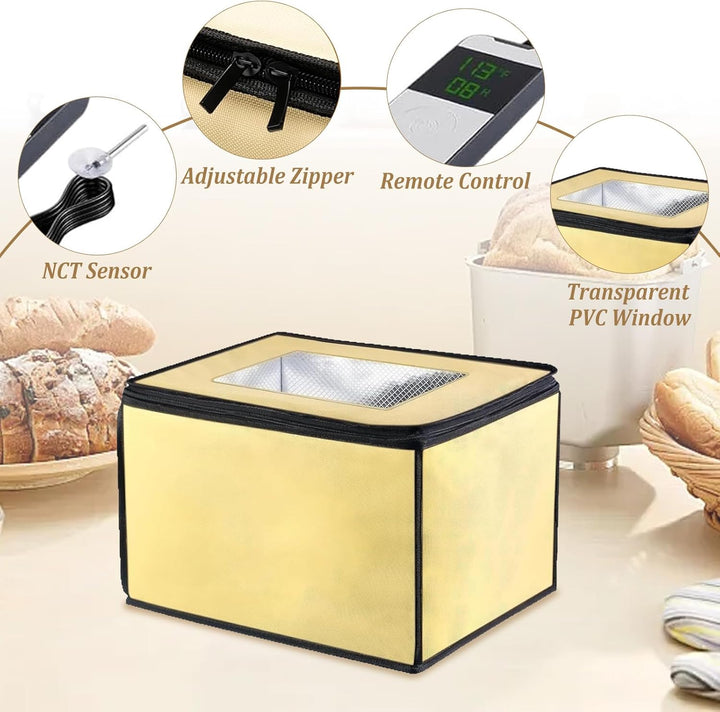 Brot Gärbox Sauerteig, Brot Gärbox mit Heizung und NTC Temperatursensor, Brot Gärschrank, Elektrisch