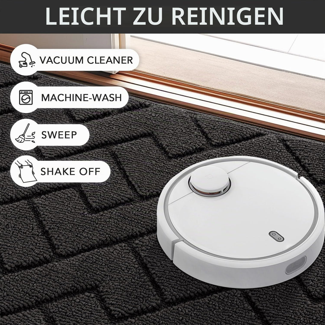 Fussmatte Dunkelgrau 50x80cm Innen und Aussen, Waschbar Fussmatt, Wasserdicht Türmatte, Rutschfester