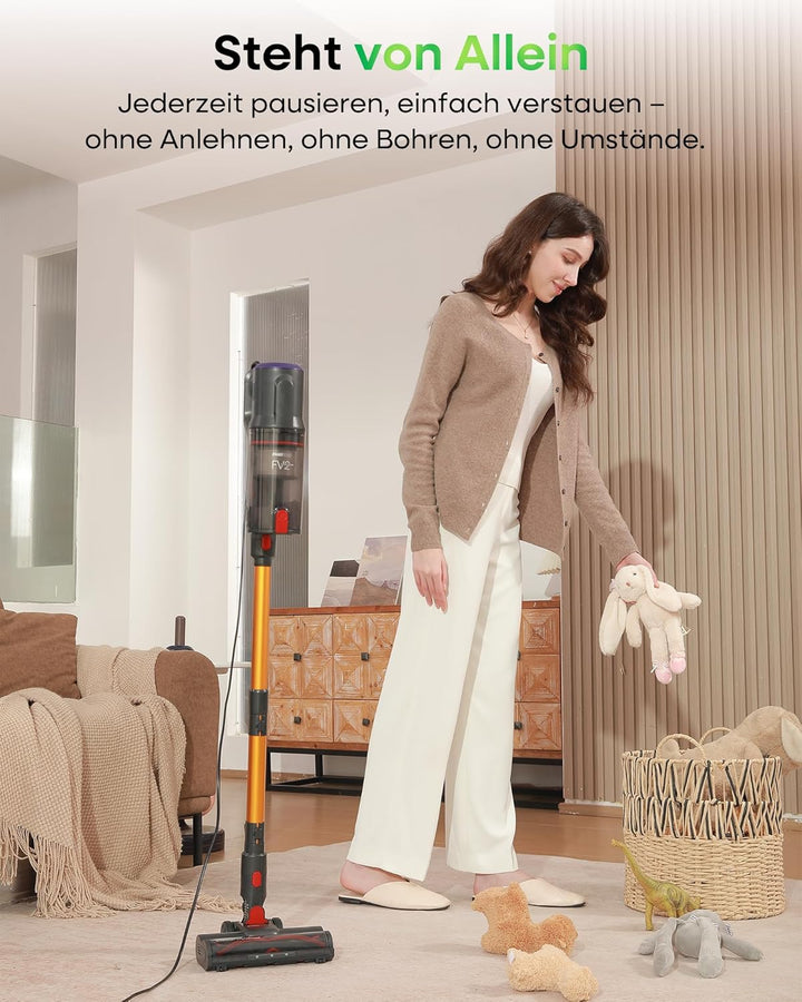 FAMIVAC Staubsauger mit Kabel, 65KPa &amp; 600W Konstante Saugkraft, Staubsauger Beutellos mit Matratzen