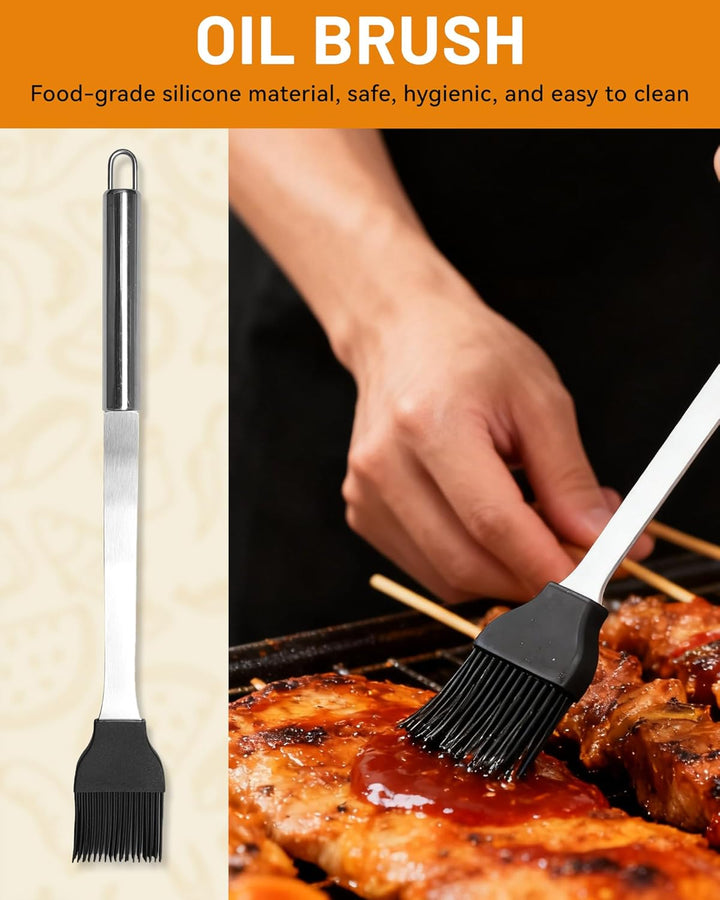 5PCS Edelstahl Grillset für Geschenk - BBQ Grillbesteck Set Edelstahl Grillzubehör-Set Grillset Für