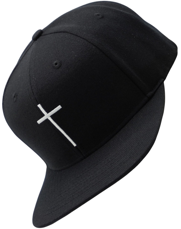 Bexxwell Snapback Cap schwarz mit Kreuz (optimale Passform, Kappe, Black, Cross, Unisex)