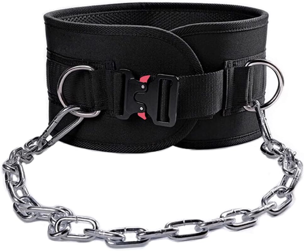 HemeraPhit Strapazierfähiger Dip-Gürtel mit Metallschnalle, Rückenstütze, Klimmzuggürtel boucle en