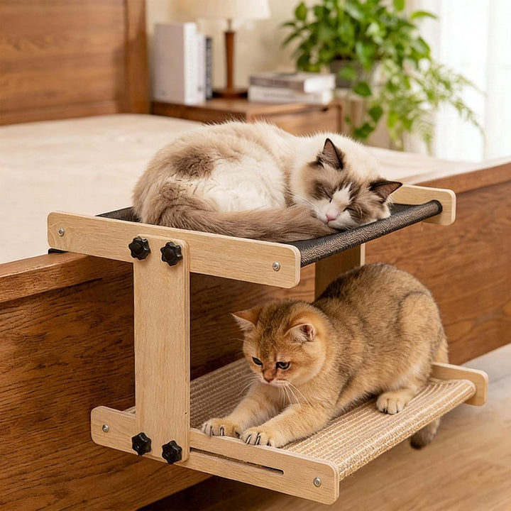 Katzen Hängeplatz Bettseitig | Schwebendes Hängesitz Indoor Möbel | Fensterbank-Bett mit Hängefunkti